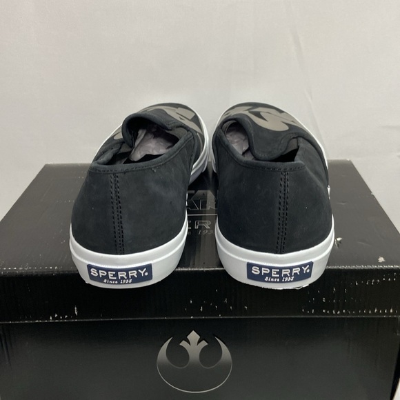 Sperry Star Wars Slip On Logo Sneaker Black & Silver Men's Size 11 - Picture 6 of 7